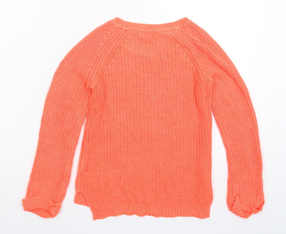 Blue Zoo Girls Pink  Knit Pullover Jumper Size 9-10 Years