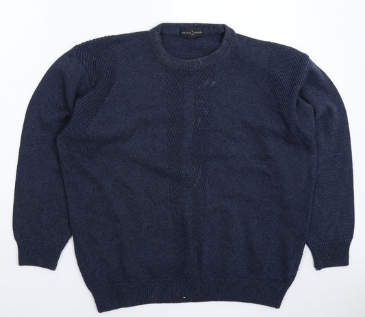 Peter Gribby Mens Blue  Knit Pullover Jumper Size L
