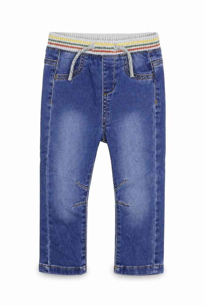 Front view of Nutmeg Baby Blue Denim Capri Jeans, size 12-18, Months