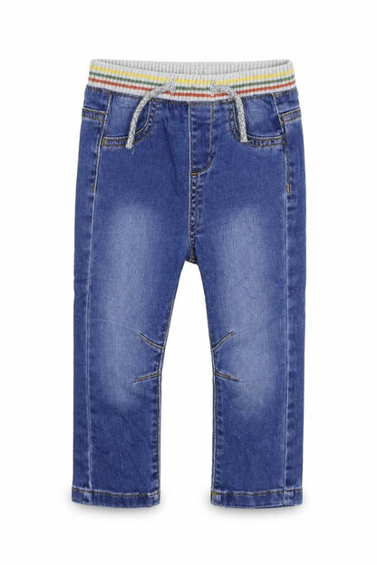 Front view of Nutmeg Baby Blue Denim Capri Jeans, size 12-18, Months