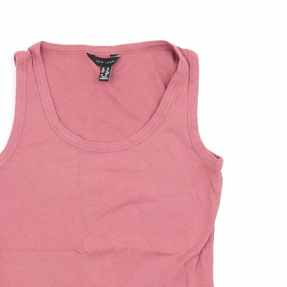Womens UK Size 12 New Look Pink Basic Tank
