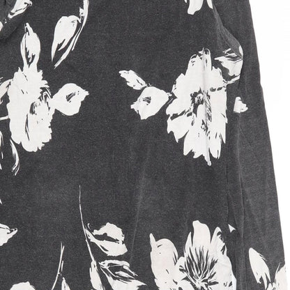 Boohoo Womens Grey Floral  A-Line  Size 14