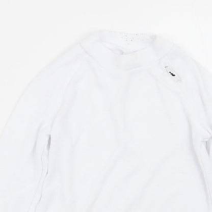 DECATHLON Boys White   Basic T-Shirt Size 8 Years
