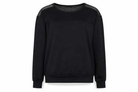 Front view of Missguided women’s black jumper, size UK 10