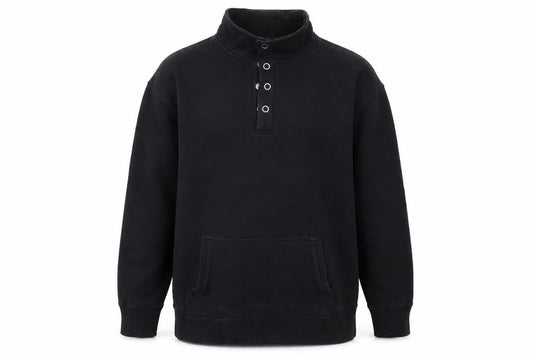Front view of Atlantic Bay men’s black jumper, size L