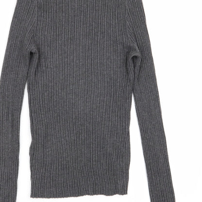Womens UK Size 12 ASOS Grey Basic T-Shirt