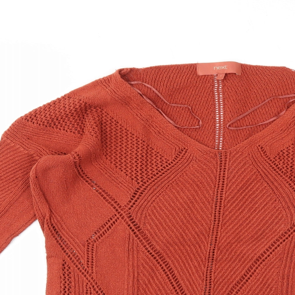 Womens UK Size 8 NEXT Red Basic T-Shirt