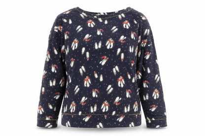 Marks & Spencer Womens Blue Animal Print  Top Pyjama Top Size M