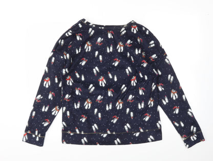M&S Womens Blue Animal Print  Top Pyjama Top Size M
