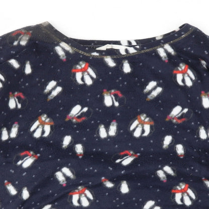 M&S Womens Blue Animal Print  Top Pyjama Top Size M