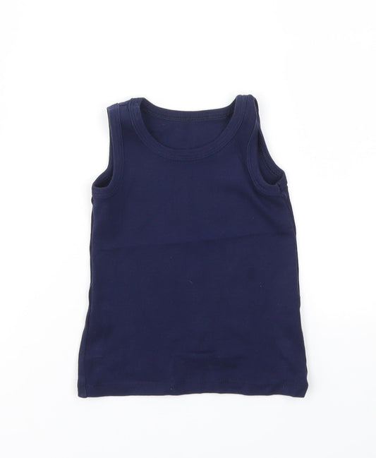 M&S Girls Blue   Basic T-Shirt Size 2-3 Years
