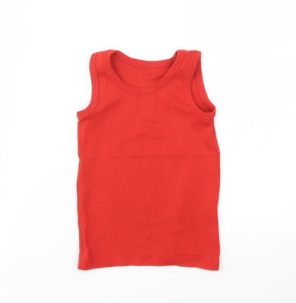 M&S Girls Red   Basic T-Shirt Size 2-3 Years