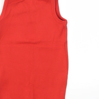 M&S Girls Red   Basic T-Shirt Size 2-3 Years