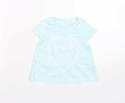 F&F Girls Blue   Basic T-Shirt Size 3-6 Months
