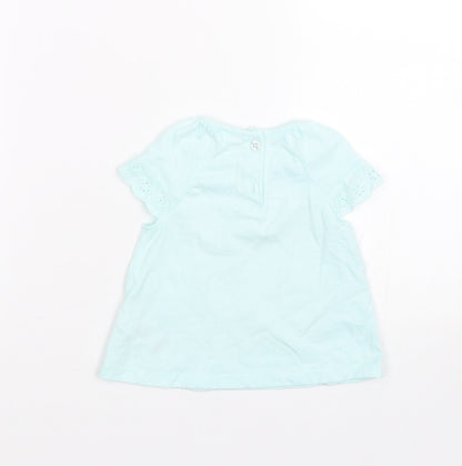 F&F Girls Blue   Basic T-Shirt Size 3-6 Months