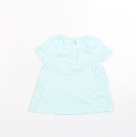 F&F Girls Blue   Basic T-Shirt Size 3-6 Months