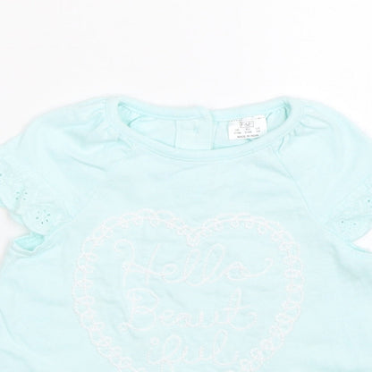 F&F Girls Blue   Basic T-Shirt Size 3-6 Months