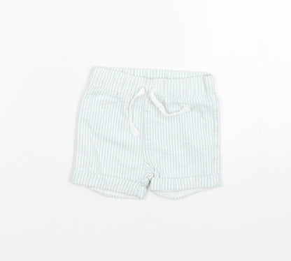 M&S  Baby Blue Striped  Cropped Trousers Size 0-3 Months