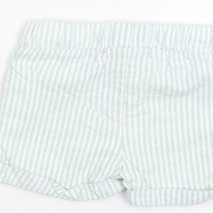 M&S  Baby Blue Striped  Cropped Trousers Size 0-3 Months