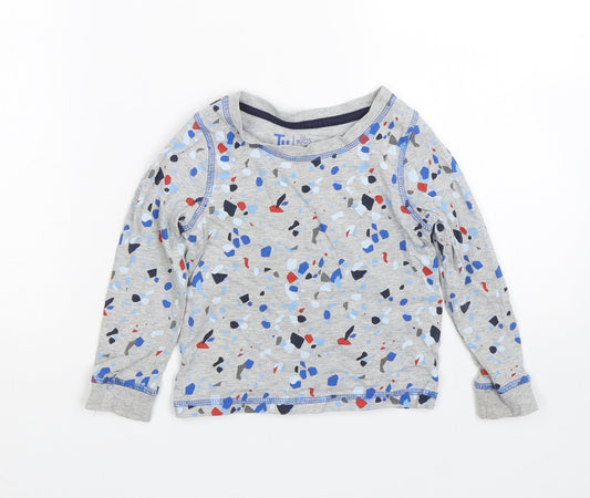 TU Boys Grey Spotted   Pyjama Top Size 3-4 Years