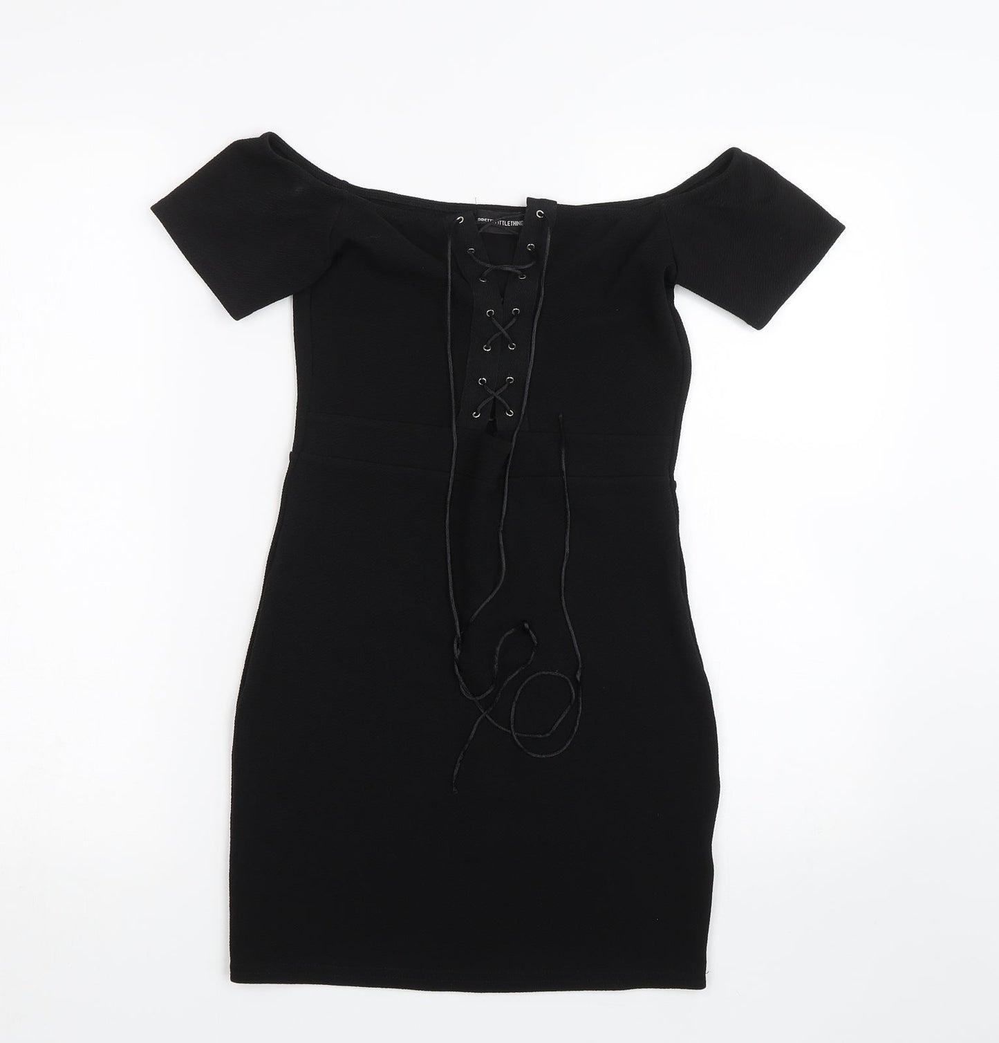 PRETTYLITTLETHING Womens Black   Wrap Dress  Size S