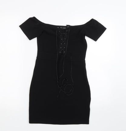 PRETTYLITTLETHING Womens Black   Wrap Dress  Size S