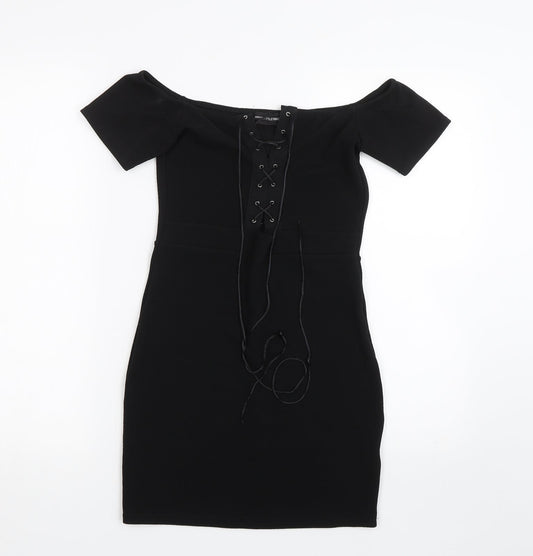 PRETTYLITTLETHING Womens Black   Wrap Dress  Size S