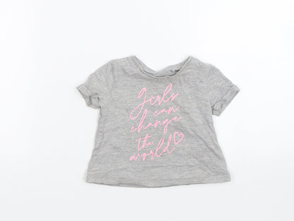 River Island Girls Grey   Basic T-Shirt Size 3-6 Months