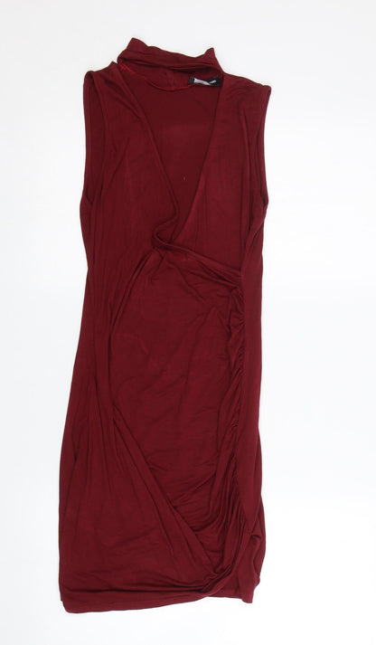 PRETTYLITTLETHING Womens Red   Wrap Dress  Size S