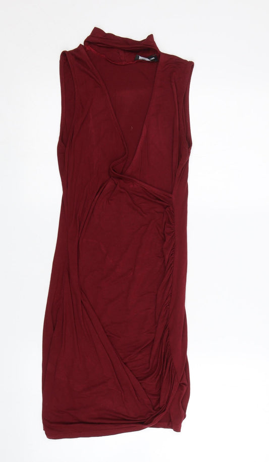 PRETTYLITTLETHING Womens Red   Wrap Dress  Size S