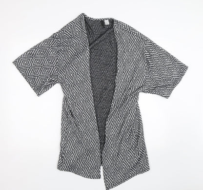 H&M Womens Black Argyle/Diamond  Cardigan Jumper Size S