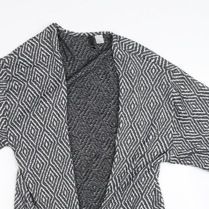 H&M Womens Black Argyle/Diamond  Cardigan Jumper Size S