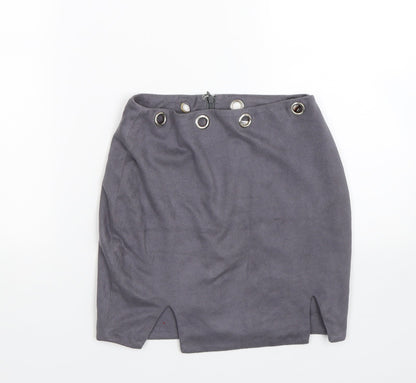 OHPOLLY Womens Grey   Bandage Skirt Size 10