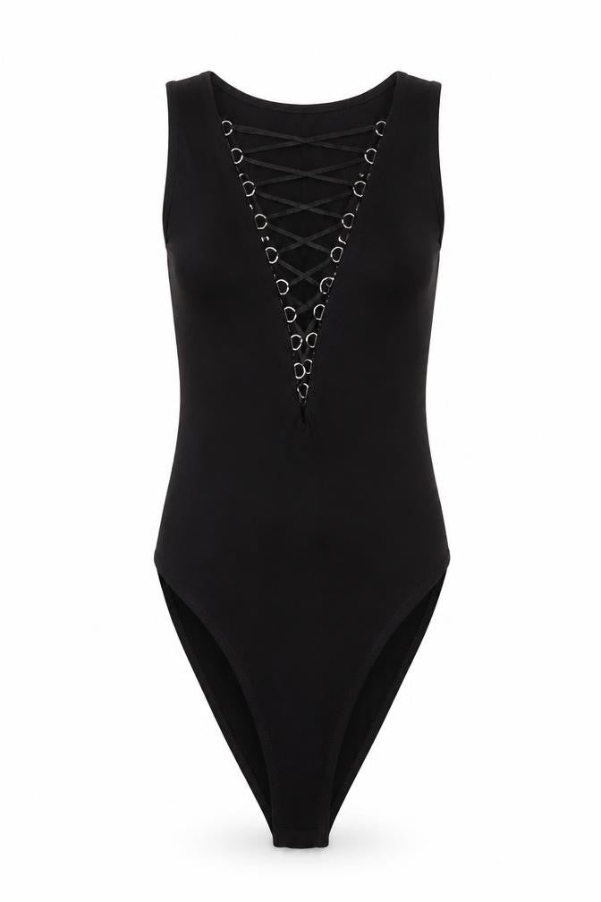Womens UK Size 8 Missguided One-Piece Black Catsuit