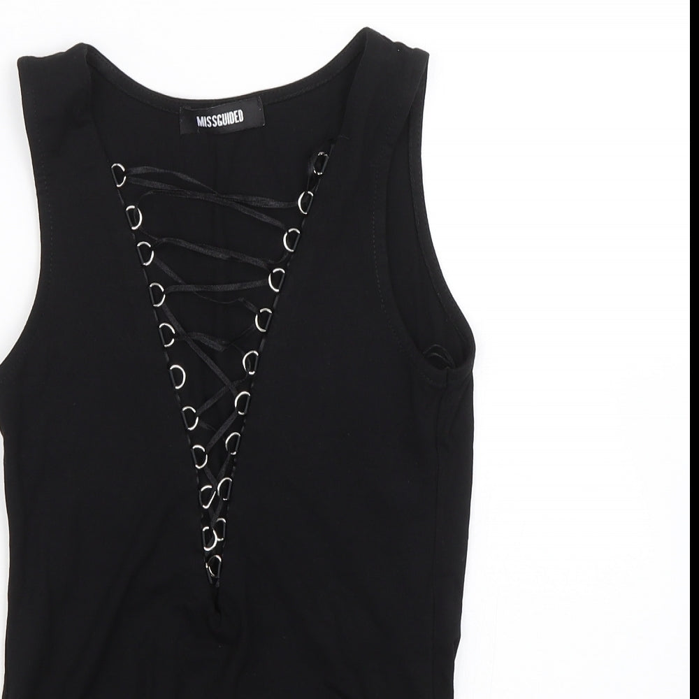 Missguided Womens Black   Catsuit One-Piece Size 8