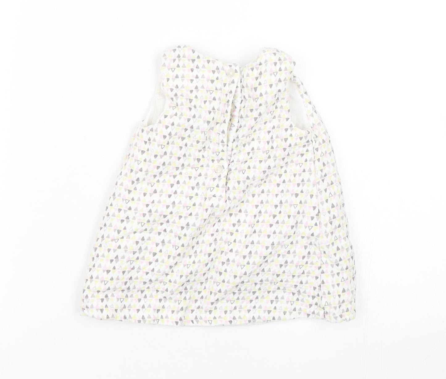 F&F Girls White Argyle/Diamond  Tank Dress  Size 0-3 Months