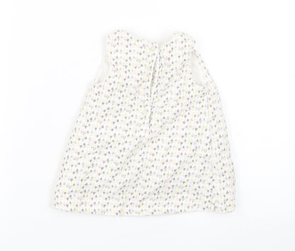 F&F Girls White Argyle/Diamond  Tank Dress  Size 0-3 Months