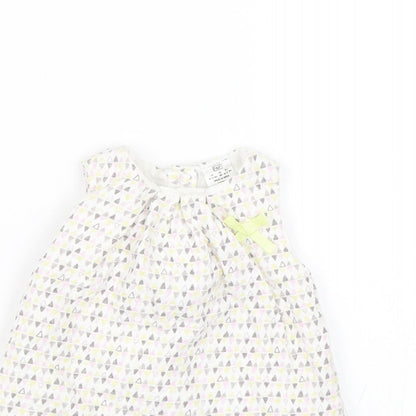 F&F Girls White Argyle/Diamond  Tank Dress  Size 0-3 Months