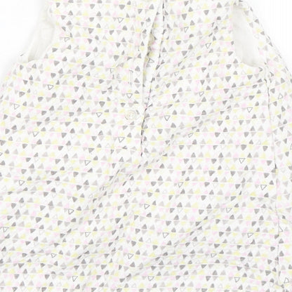F&F Girls White Argyle/Diamond  Tank Dress  Size 0-3 Months