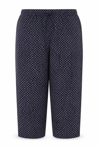 Bonmarché Mode Womens Blue Polka Dot Capri Trousers Size 2XL L25 in