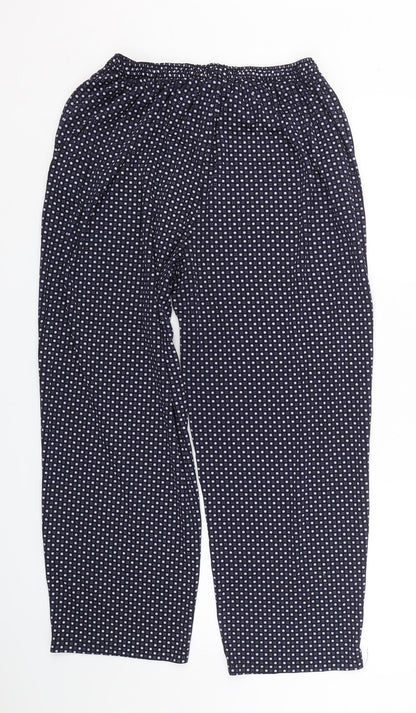 BM Mode Womens Blue Polka Dot  Capri Trousers Size 2XL L25 in