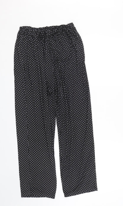 BM mode Womens Black Polka Dot  Capri Trousers Size L L24 in