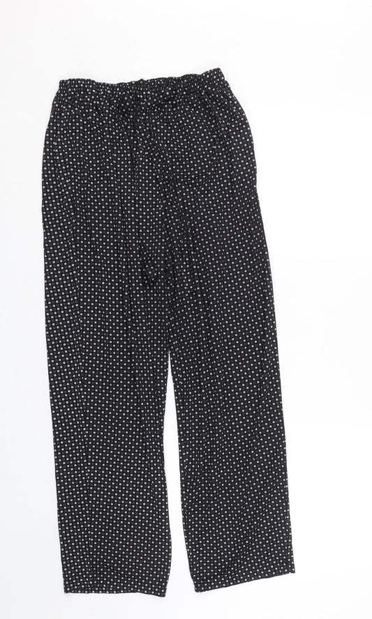 BM mode Womens Black Polka Dot  Capri Trousers Size L L24 in