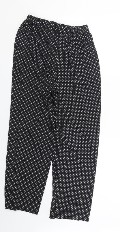 BM mode Womens Black Polka Dot  Capri Trousers Size L L24 in