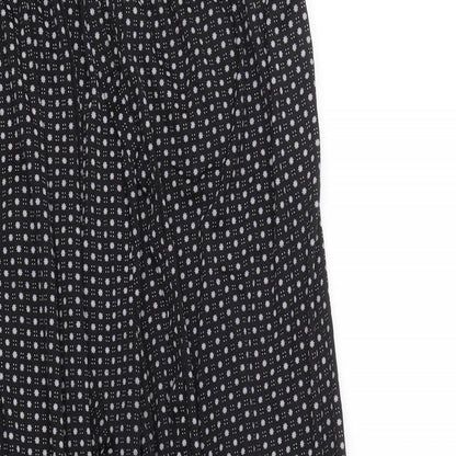 BM mode Womens Black Polka Dot  Capri Trousers Size L L24 in