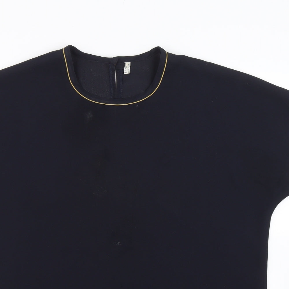 Womens UK Size 16 Preworn Blue Basic T-Shirt