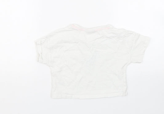 Matalan Girls White   Basic T-Shirt Size 7 Years