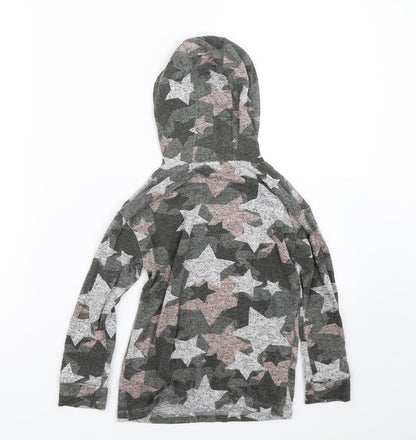 NEXT Girls Green Polka Dot  Pullover Hoodie Size 6 Years  - Stars