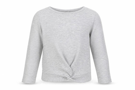 Front view of Tu girls’ grey basic t-shirt, size 7, years