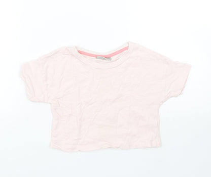 Matalan Girls Pink   Cropped T-Shirt Size 7 Years